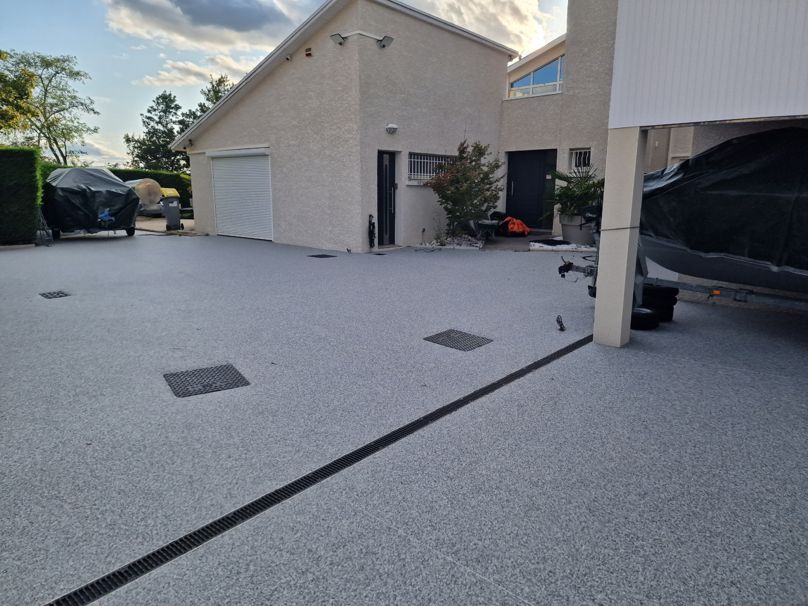 Terrasse en moquette de marbre, tapis de pierre sur lyon 