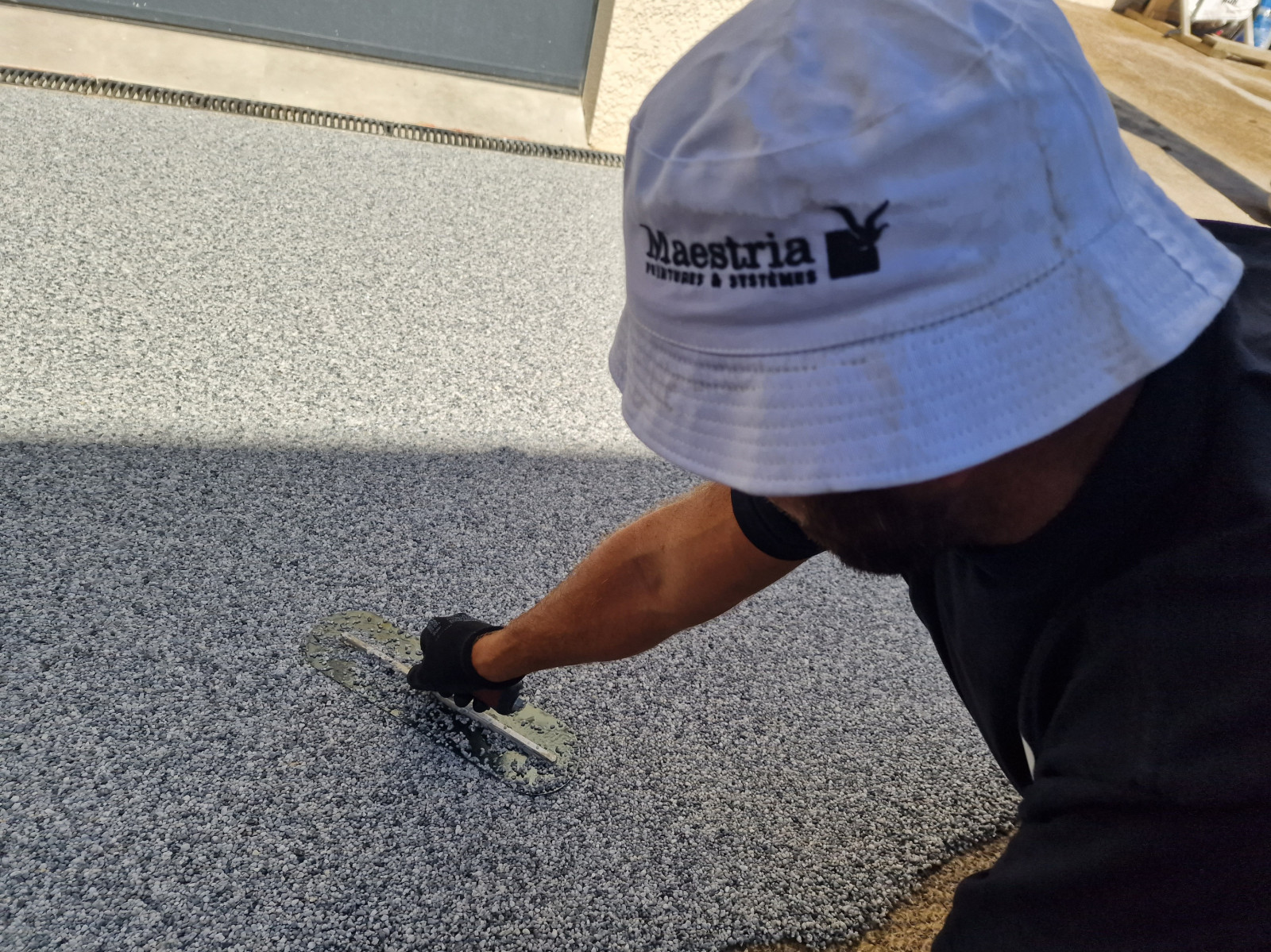Terrasse en moquette de marbre, tapis de pierre sur lyon 
