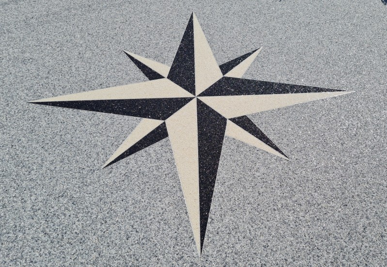 Rose des vents en moquette de marbre CMG LYON 